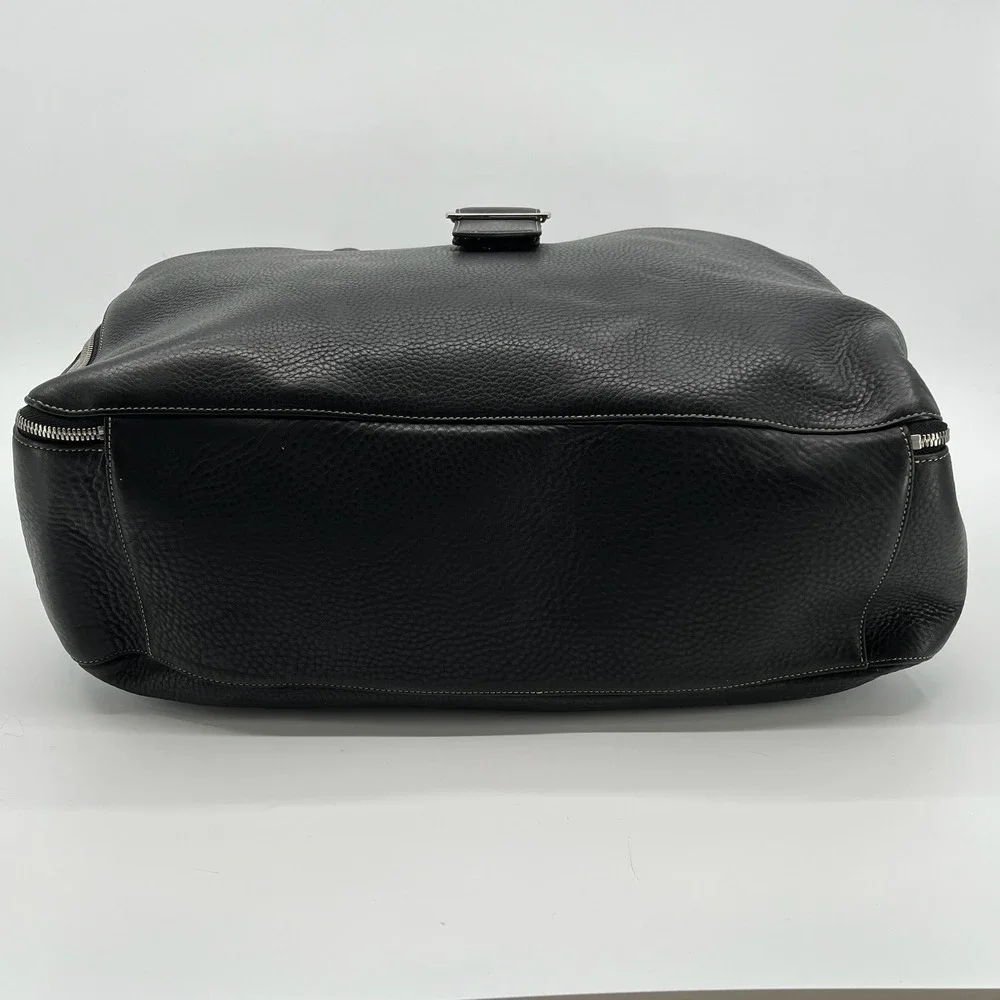 Levenger Pebbled Leather Briefcase Black Executive Business Laptop Portfolio Bag